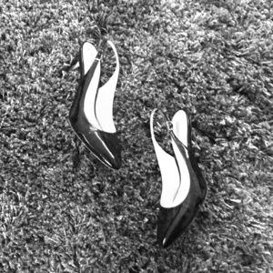 Cole Haan Black patent leather slingback heels